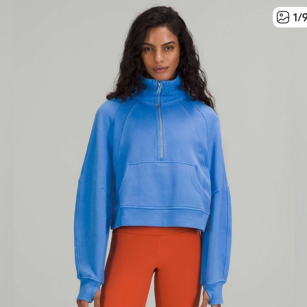 Lululemon Scuba Oversized Funnel Neck Half Zip in Blue Nile Size XS/S